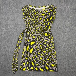 Diane von Furstenberg Vintage Leopard Print 100 % Silk Dress Size 8